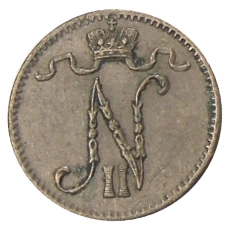 Монета 1 пенни 1914 года Русская Финляндия (реверс)