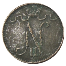 Монета 1 пенни 1914 года Русская Финляндия (реверс)