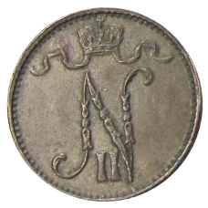 Монета 1 пенни 1915 года Русская Финляндия (реверс)