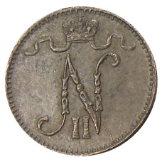 Монета 1 пенни 1915 года Русская Финляндия (реверс)