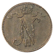Монета 1 пенни 1915 года Русская Финляндия (реверс)
