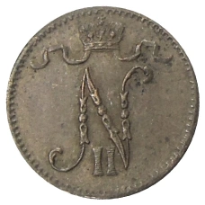 Монета 1 пенни 1915 года Русская Финляндия (реверс)