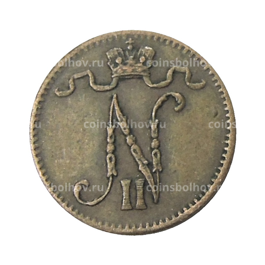 Монета 1 пенни 1915 года Русская Финляндия (вид 2)