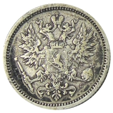 Монета 50 пенни 1890 года Русская Финляндия (реверс)