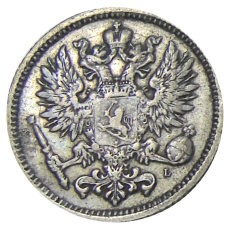 Монета 50 пенни 1890 года Русская Финляндия (реверс)