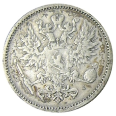 Монета 50 пенни 1891 года Русская Финляндия (реверс)