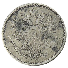 Монета 50 пенни 1891 года Русская Финляндия (реверс)