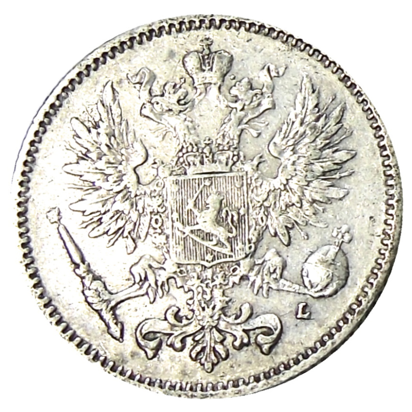 Монета 50 пенни 1893 года Русская Финляндия (вид 2)