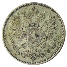 Монета 50 пенни 1911 года Русская Финляндия (реверс)