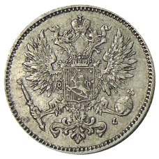 Монета 50 пенни 1911 года Русская Финляндия (реверс)