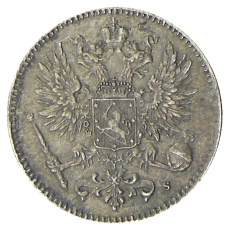 Монета 50 пенни 1916 года Русская Финляндия (реверс)