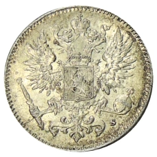 Монета 50 пенни 1916 года Русская Финляндия (реверс)