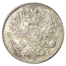 Монета 50 пенни 1916 года Русская Финляндия (реверс)