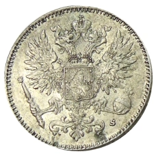 Монета 50 пенни 1916 года Русская Финляндия (реверс)