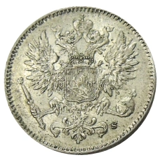 Монета 50 пенни 1916 года Русская Финляндия (реверс)