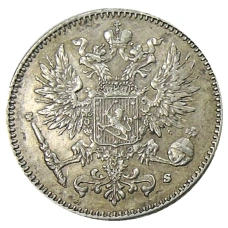 Монета 50 пенни 1916 года Русская Финляндия (реверс)