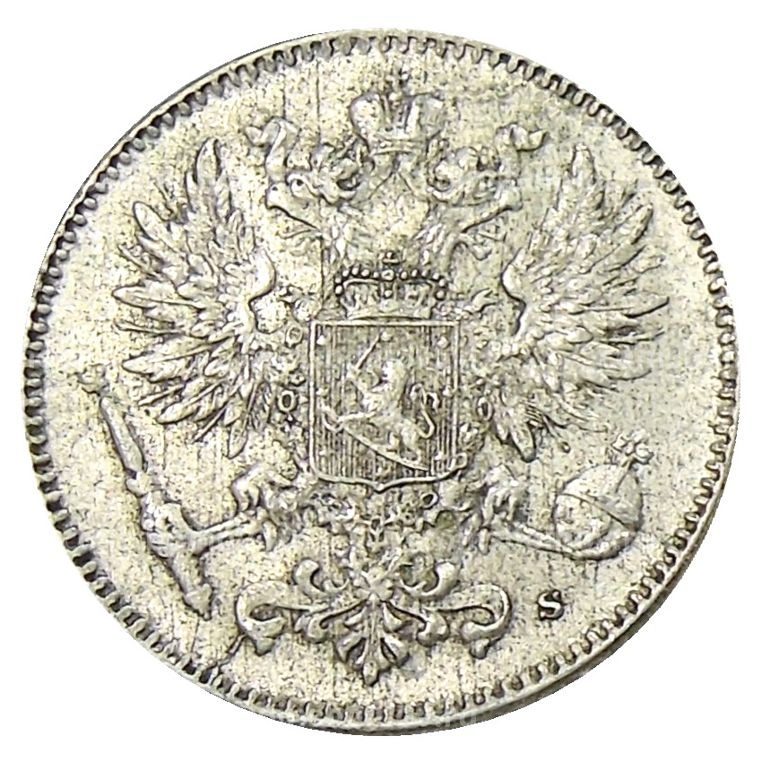 Монета 50 пенни 1916 года Русская Финляндия (вид 2)