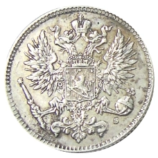 Монета 50 пенни 1914 года Русская Финляндия (реверс)