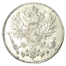 Монета 50 пенни 1916 года Русская Финляндия (реверс)