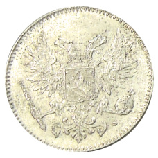 Монета 50 пенни 1917 года Русская Финляндия -Орел без корон (Временное правительство) (реверс)