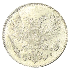 Монета 50 пенни 1917 года Русская Финляндия -Орел без корон (Временное правительство) (реверс)