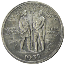 1/2 доллара (50 центов) 1937 года США «200 лет со дня рождения Даниэля Буна» — Копия (вид 2)