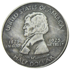 1/2 доллара (50 центов) 1925 года США «100 лет городу Ванкувер (штат Вашингтон)» — Копия (реверс)