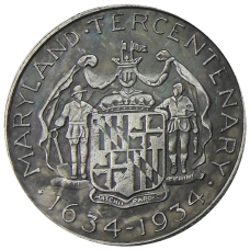 1/2 доллара (50 центов) 1934 года США «300 лет Мэриленду» — Копия