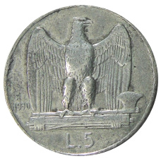 5 лир 1930 года Италия — Копия (аверс)