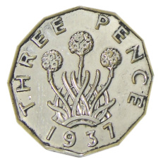 3 пенса 1937 года Великобритания — Копия