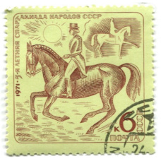 Марка «5-я летняя спартакиада народов СССР (конный спорт) « 1971 год