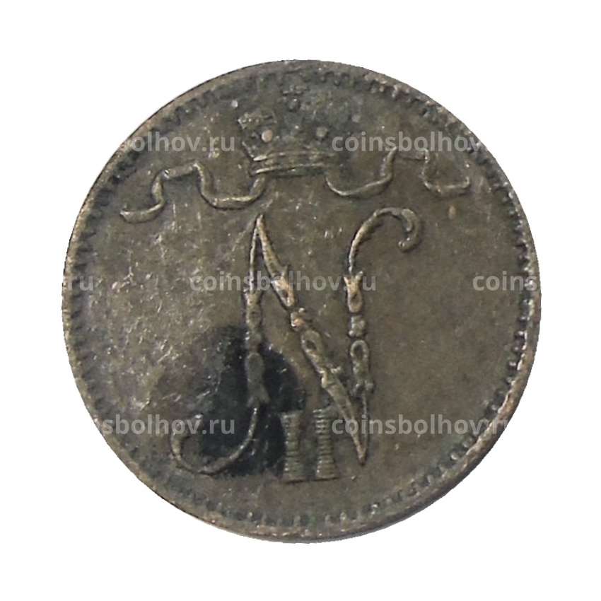 Монета 1 пенни 1905 года Русская Финляндия (вид 2)