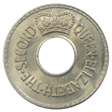 Монета 1/2 пенни 1954 года Фиджи (реверс)