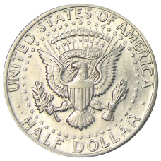 Монета 1/2 доллара (50 центов) 1972 года D США (реверс)