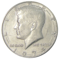 Монета 1/2 доллара (50 центов) 1974 года США (аверс)