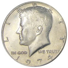 Монета 1/2 доллара (50 центов) 1974 года США (аверс)