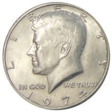 Монета 1/2 доллара (50 центов) 1974 года США (аверс)