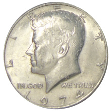 Монета 1/2 доллара (50 центов) 1974 года США (аверс)