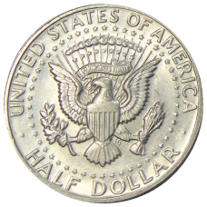 Монета 1/2 доллара (50 центов) 1972 года D США (реверс)