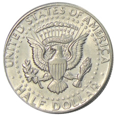 Монета 1/2 доллара (50 центов) 1972 года D США (реверс)