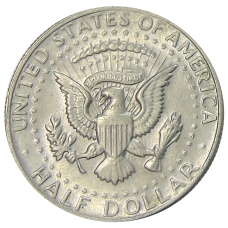 Монета 1/2 доллара (50 центов) 1972 года D США (реверс)