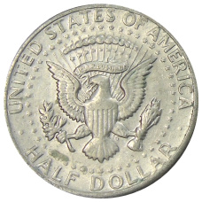 Монета 1/2 доллара (50 центов) 1972 года D США (реверс)