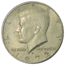Монета 1/2 доллара (50 центов) 1972 года D США (аверс)