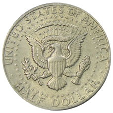 Монета 1/2 доллара (50 центов) 1972 года D США (реверс)