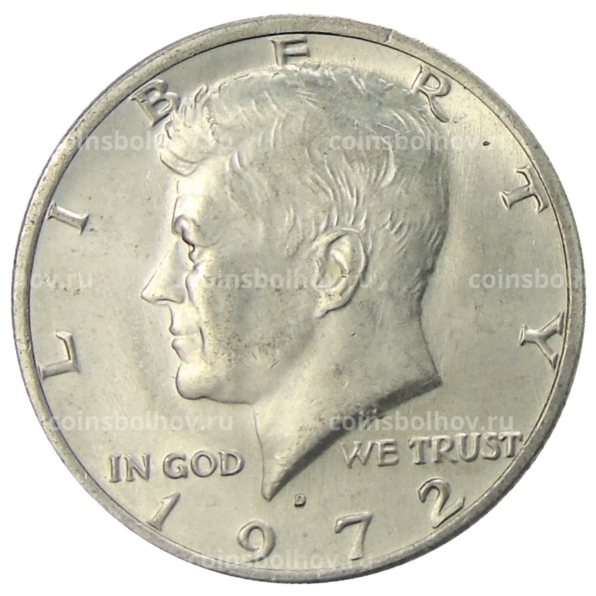 Монета 1/2 доллара (50 центов) 1972 года D США