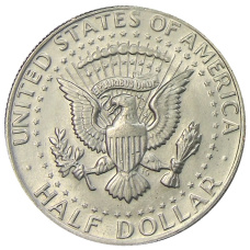 Монета 1/2 доллара (50 центов) 1972 года D США (реверс)