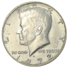 Монета 1/2 доллара (50 центов) 1972 года D США (аверс)