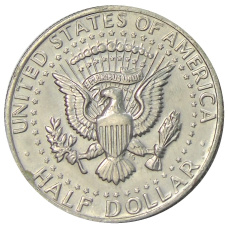 Монета 1/2 доллара (50 центов) 1972 года D США (реверс)