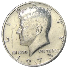 Монета 1/2 доллара (50 центов) 1973 года США (аверс)