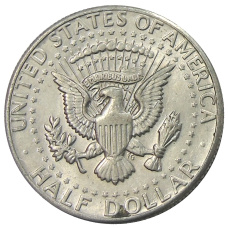 Монета 1/2 доллара (50 центов) 1974 года D США (реверс)